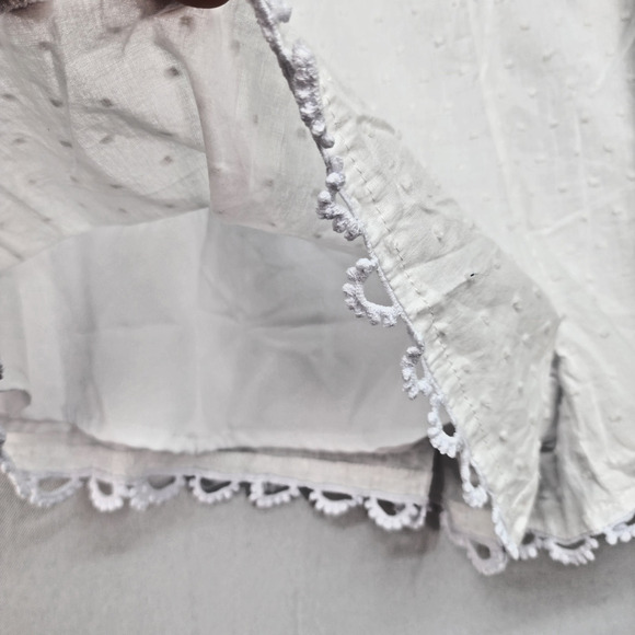 NWT Simplee Shorts Junior LARGE High Waist White Cotton Lined Crochet Hem Summer - Picture 6 of 12